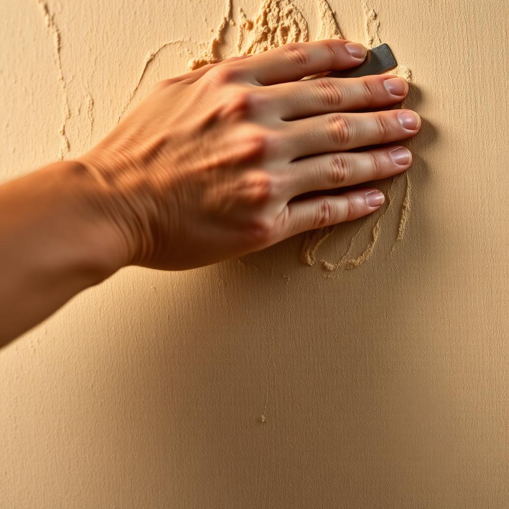 Detail Handauftrag Feinspachtel